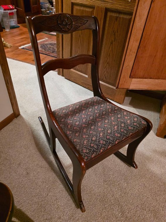 Antique Hand Carved Child's Rocking Chair