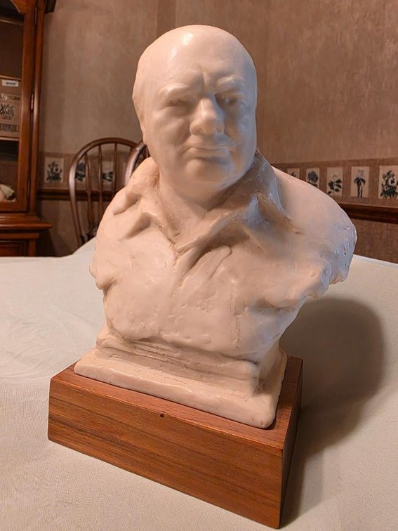 Alva Museum Replicas Inc. Winston Churchill Bust Sculpture by Oscar Nemon