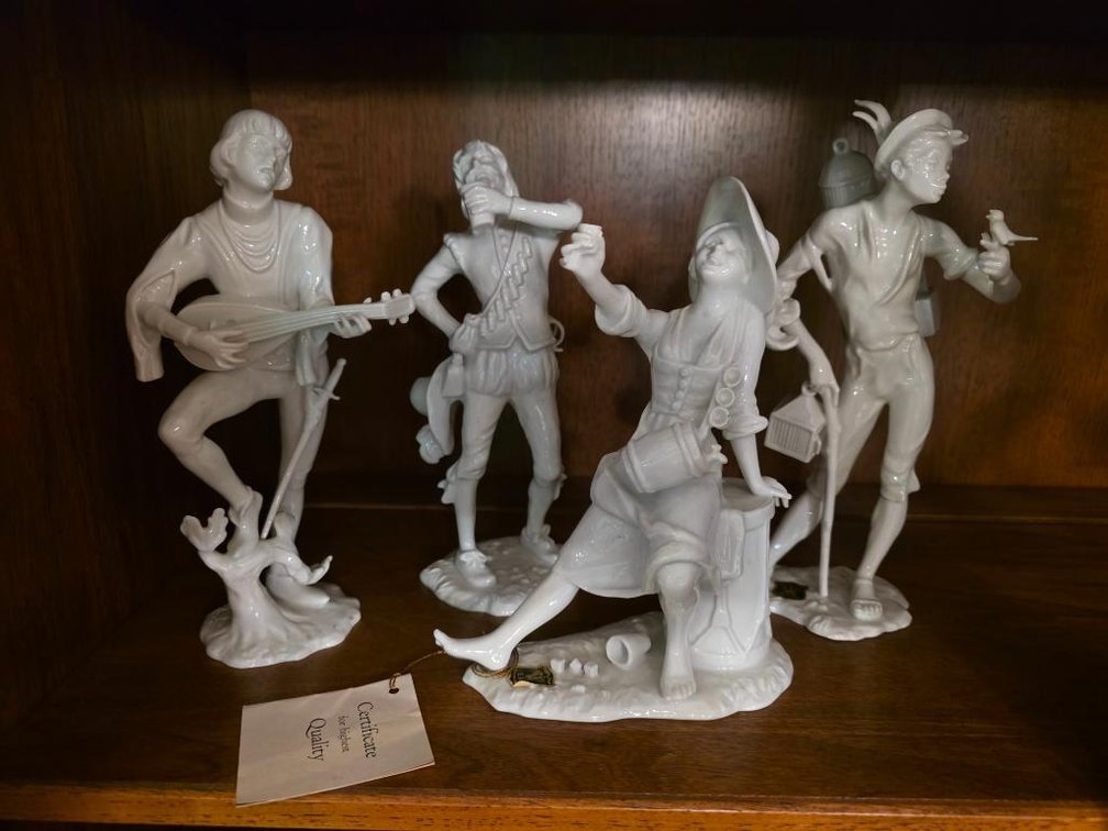Lot of 4 Alka Kunst Bavaria Western Germany Porcelain Figurines #387, #447, #452 & #453
