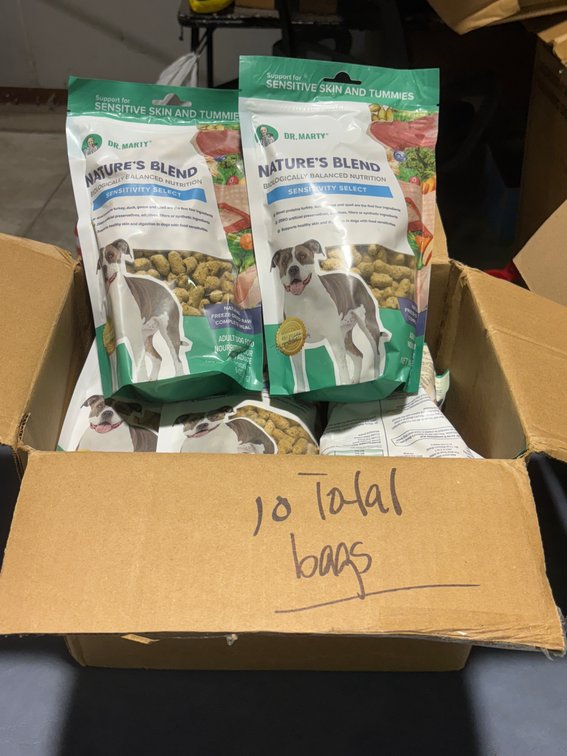 Lot of 10 Bags, Dr Marty Nature's Blend Adult Dog Food, 6oz Pouches