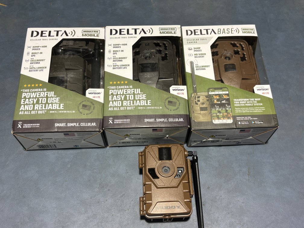 Lot of 3, Cellular Trail Cameras, Delta Mobile, Verizon Network