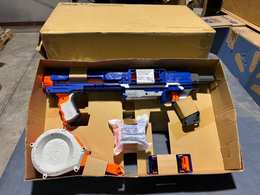 Lot of 3, HASBRO NERF Rampage N-Strike Elite Toy Blaster w/ 25 Dart Drum, 98697 Dart Blaster