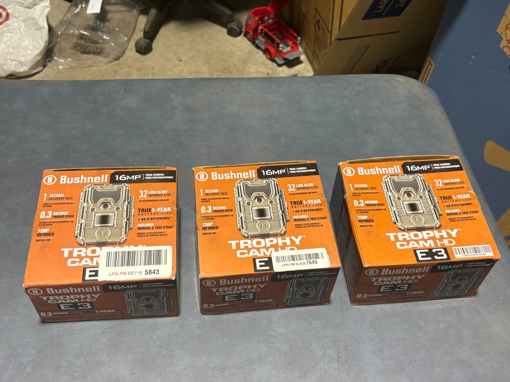 Lot of 3, Bushnell Trophy Cam HD E3 16MP Trail Cameras