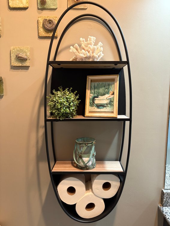 MCM Wrought-Iron Wall-Mount Shelving Unit