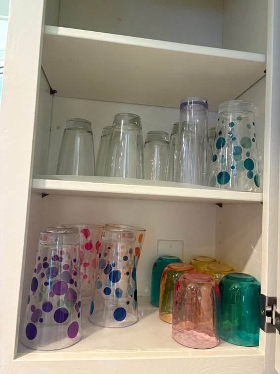 Drink Glasses, Glass and Plastic, Clean
