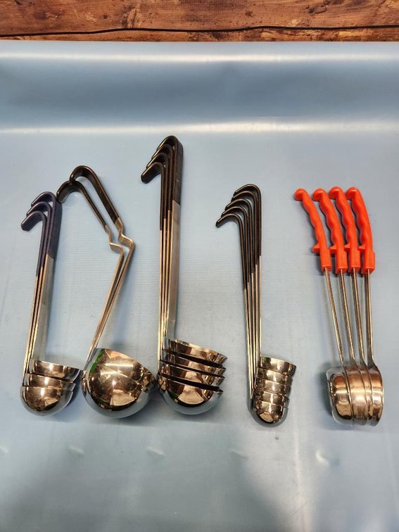 Group of NSF Kitchen Utensils, Perforated Serving Spoons, Ladles