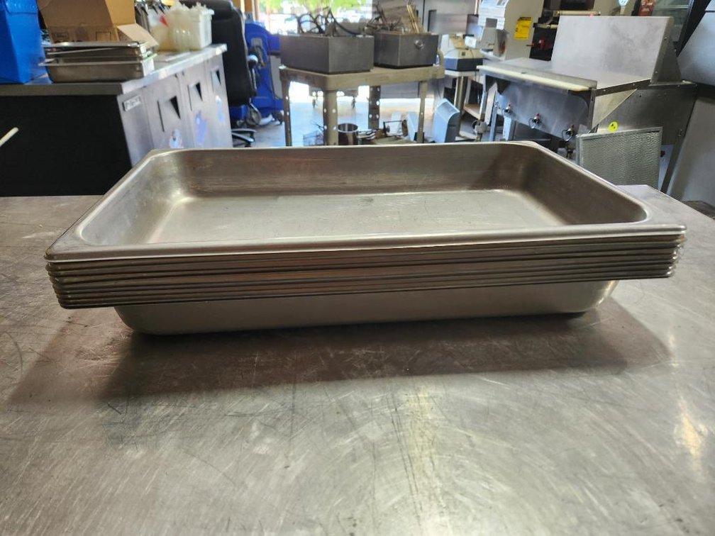 Lot of 9, Full-Size Steam Pans