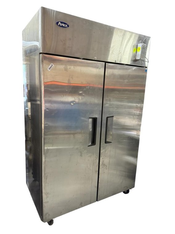 Atosa MBF8005 - T Series Reach-In 2-Door Vertical Refrigerator Cooler on Mobile Base