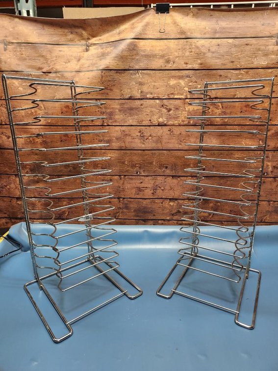 Lot of 2, 15-Shelf Pizza Tray Rack
