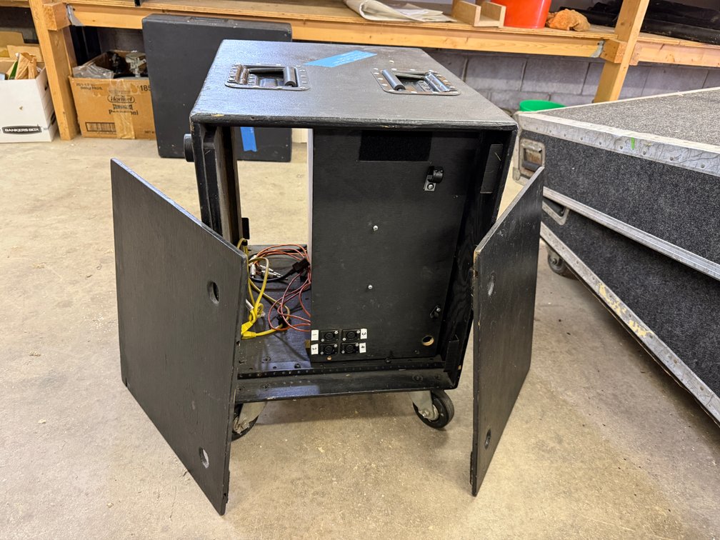 Shop-Made Utility Case w/ 4 HD Casters, Black, 4-Outlet Electrical Box w/ Cord, Pre-Wired, 25in x 17-1/4in x 22in