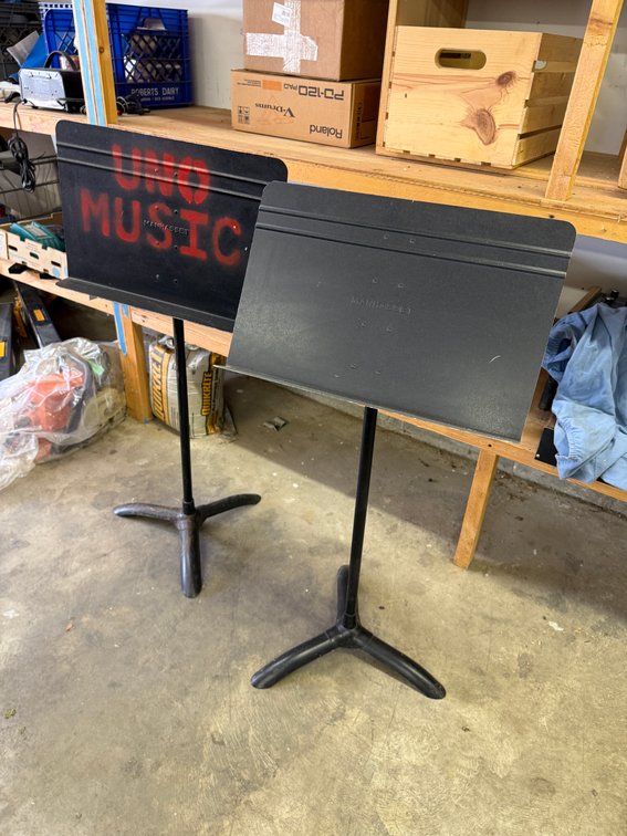 Lot of 2, Vintage Manhasset Fixed Tripod Music Stands