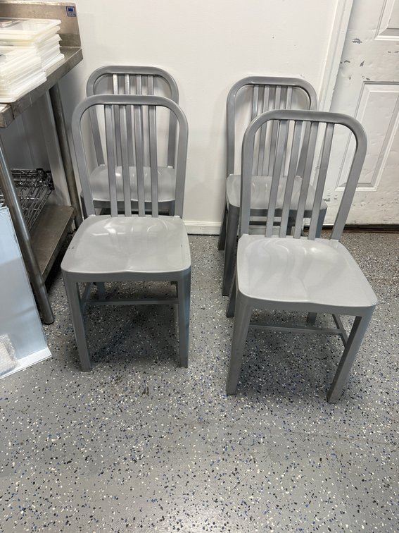 Lot of 4, Airline Aluminum Restaurant Chairs, Sold by the Chair x's 4