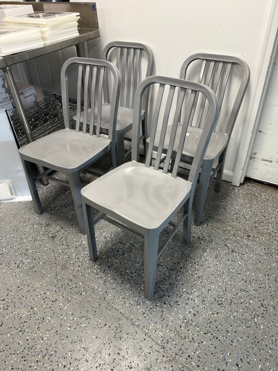 Lot of 4, Airline Aluminum Restaurant Chairs, Sold by the Chair x's 4
