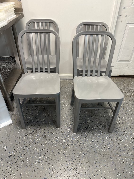 Lot of 4, Airline Aluminum Restaurant Chairs, Sold by the Chair x's 4