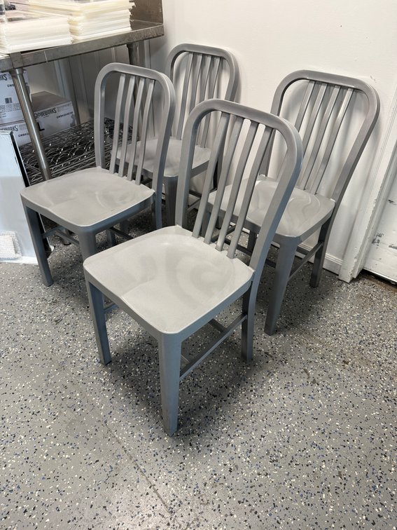 Lot of 4, Airline Aluminum Restaurant Chairs, Sold by the Chair x's 4
