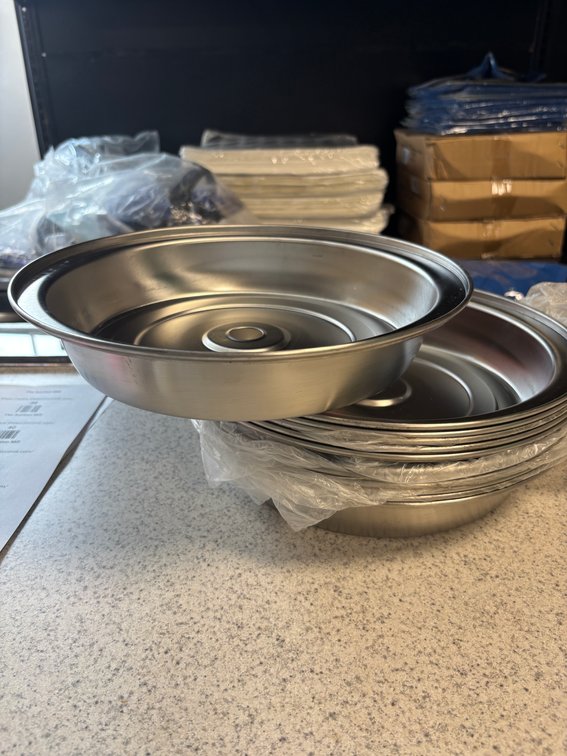 Lot of 15 Stainless Steel Dome Plate Covers