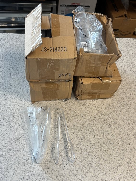 Four Cases of 12, HD Plastic Catering Tongs