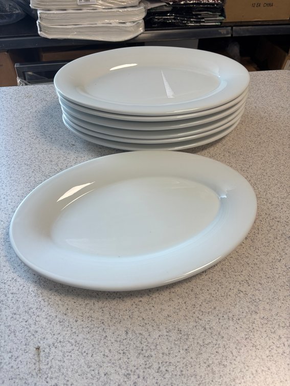 Lot of 7, 16in Oval Platters, Melamine