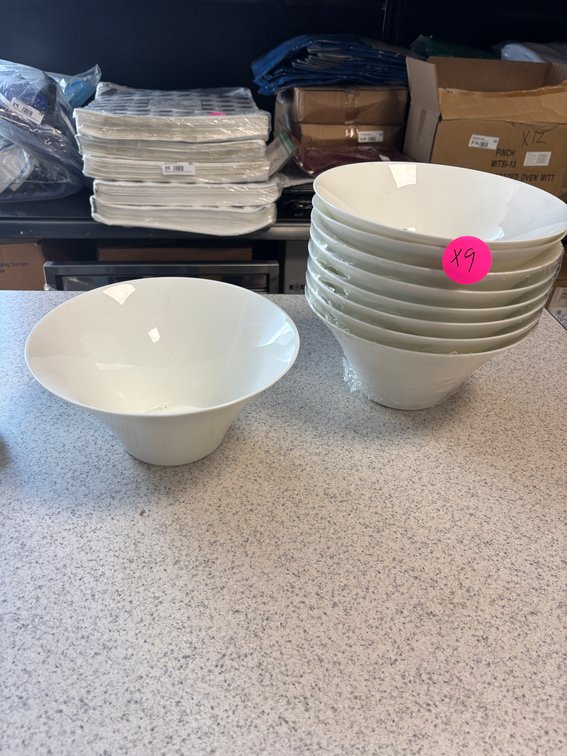 Lot of 9, New Melamine Fluted Bowls