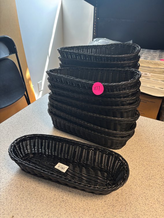 Lot of 17, 15in Wicker Baskets