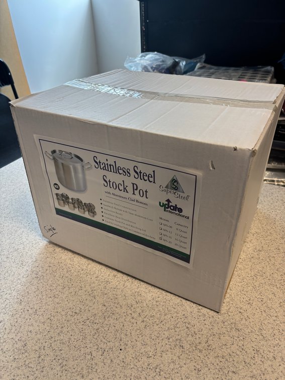 Update Super Steel Stainless Steel Stock Pot w/ Aluminum Clad Bottom 20-Quart Stock Pot, NSF