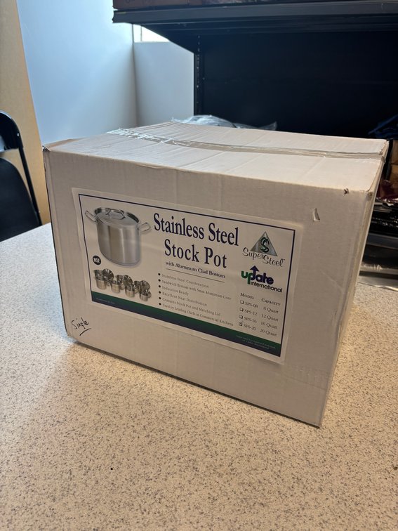 Update Super Steel Stainless Steel Stock Pot w/ Aluminum Clad Bottom 20-Quart Stock Pot, NSF