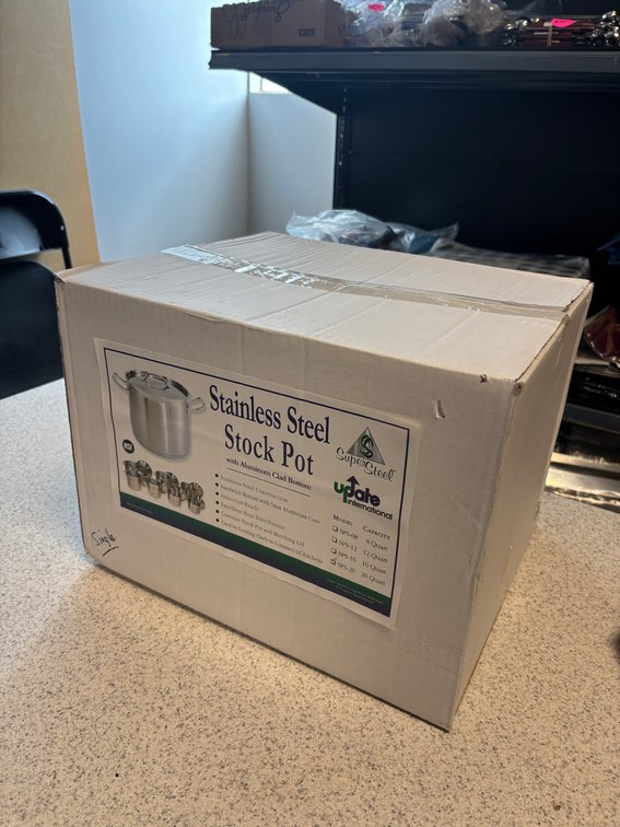Update Super Steel Stainless Steel Stock Pot w/ Aluminum Clad Bottom 20-Quart Stock Pot, NSF