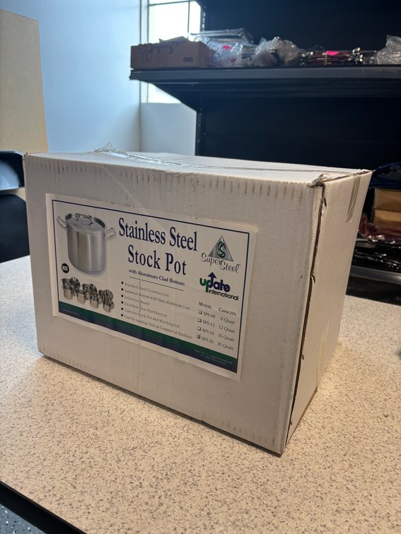 Update Super Steel Stainless Steel Stock Pot w/ Aluminum Clad Bottom 20-Quart Stock Pot, NSF
