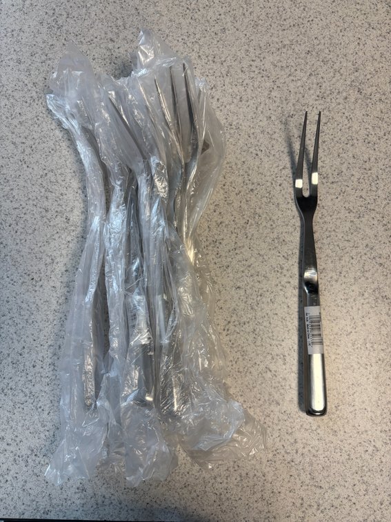 Lot of 12, New Stainless Steel Pot Forks