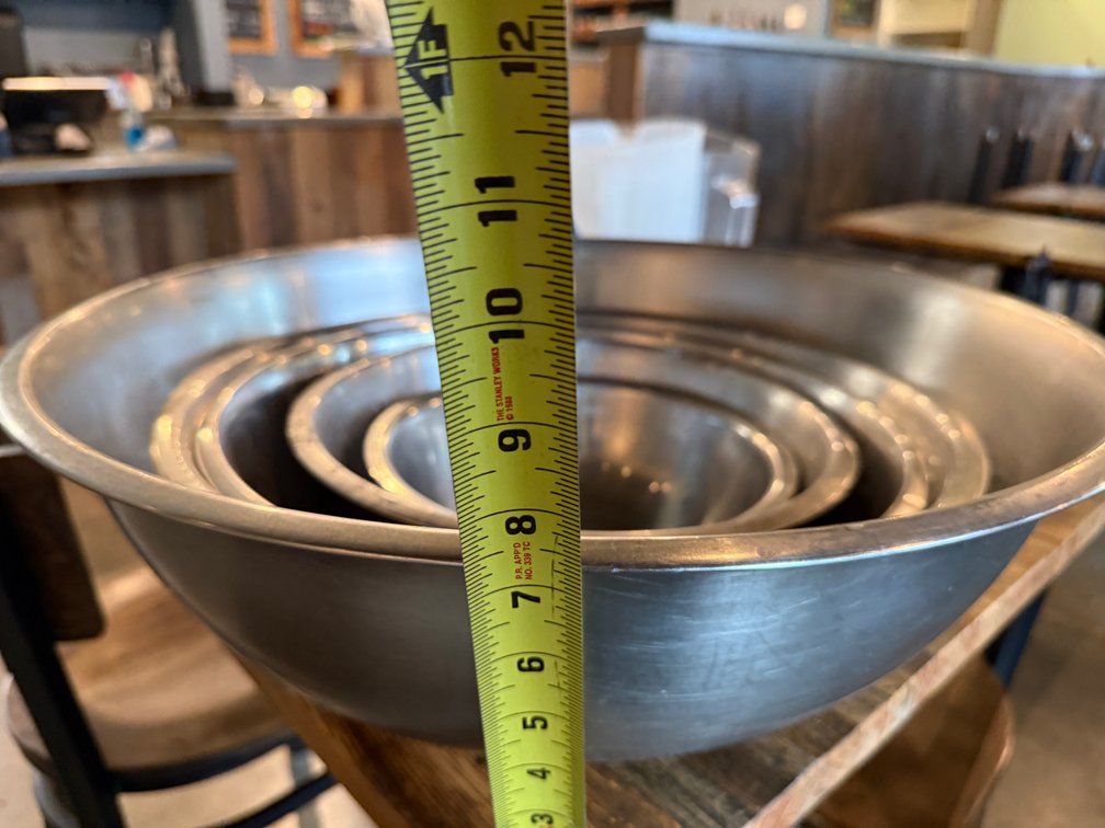 Lot of 5, Stainless Steel Mixing Bowls, All for One Bid