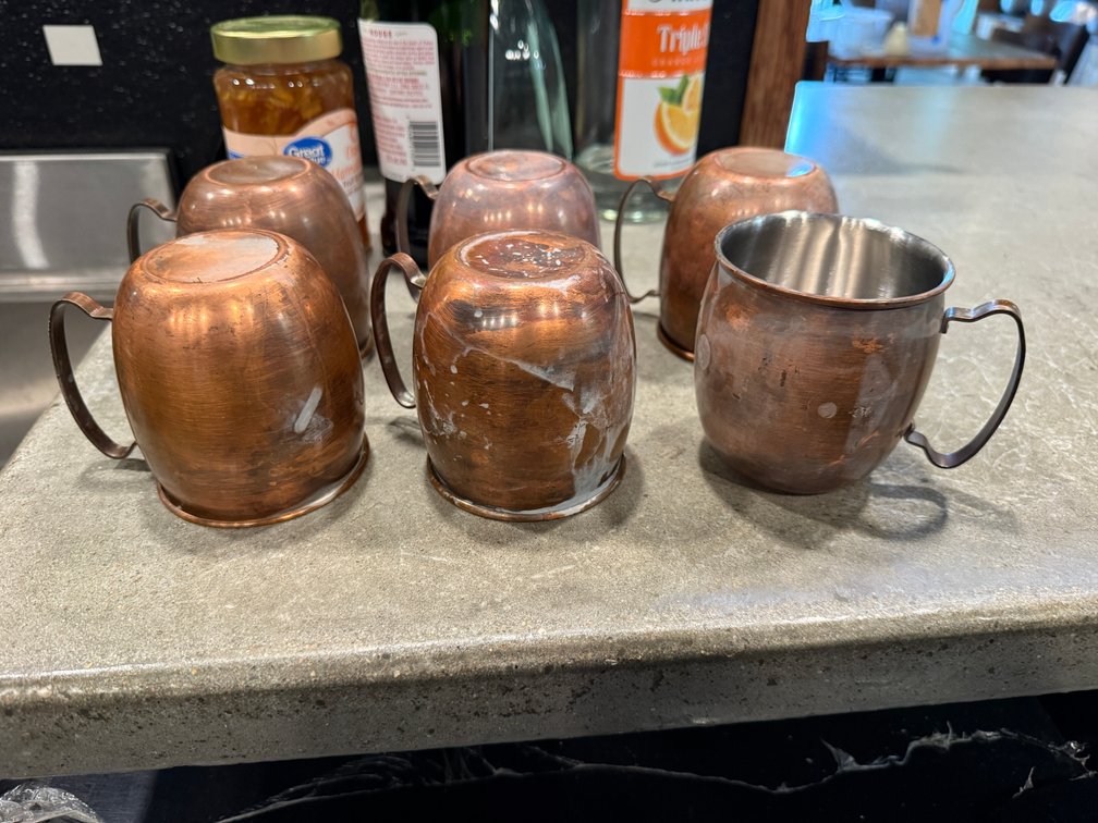 Lot of 6, Copper Moscow Mule Mugs, Sold 6 x's Qty