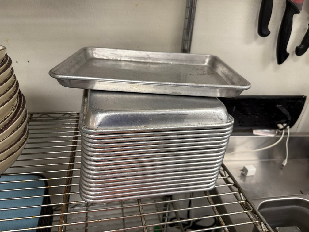 Lot of 16, Half-Size 9in x 13in Aluminum Sheet Pans, Sold 16 x's Qty