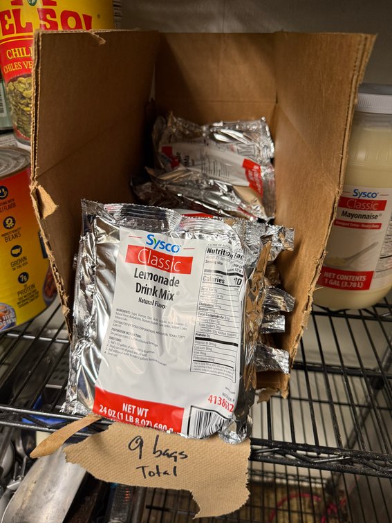 9 Sealed Bags of Powdered Lemonade Drink Mix