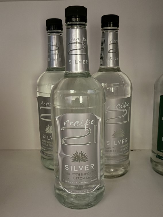 Lot of 3 Bottles, Recipe 21 Silver Tequila, 1 Liter Ea., Sold 3 x's Qty