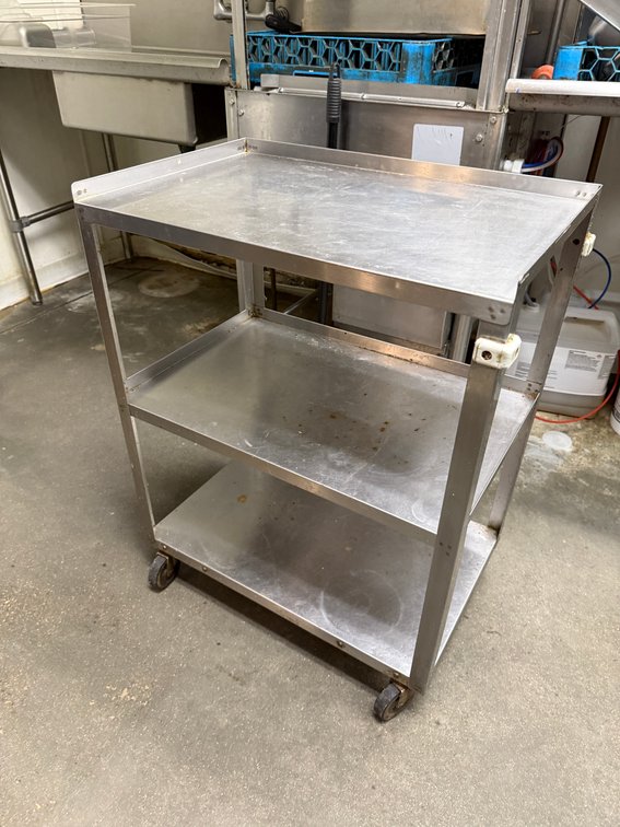 NSF Stainless Steel Utility Cart, 3 Shelves, 24in x 16in x 32in