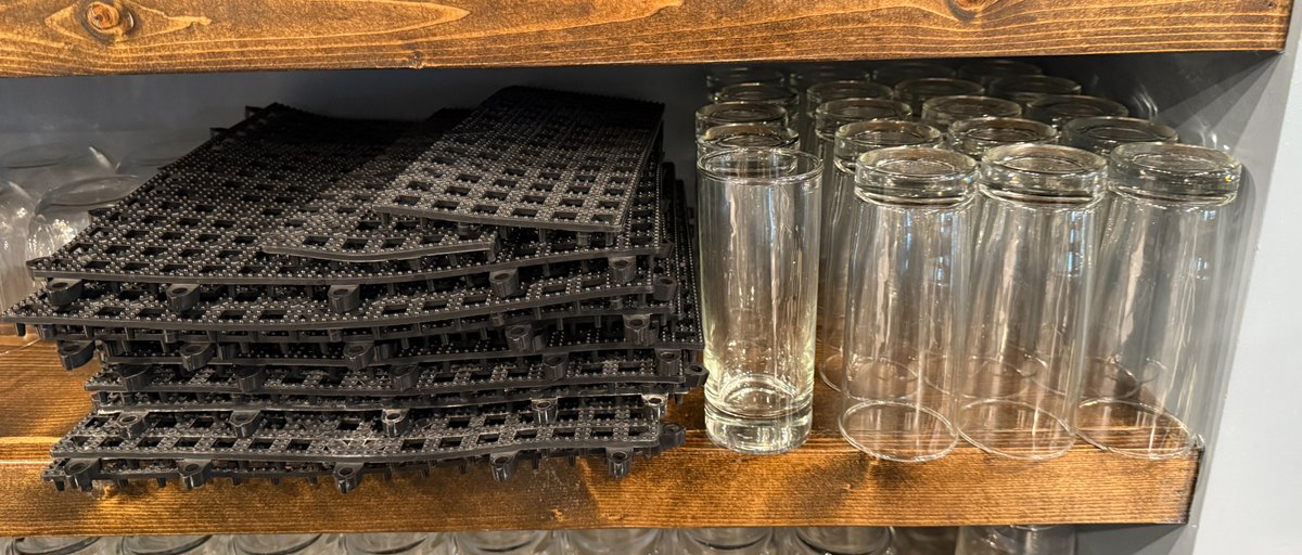 Lot of 20 Hi-Ball Glasses, Stack of HD Plastic Shelf Liner