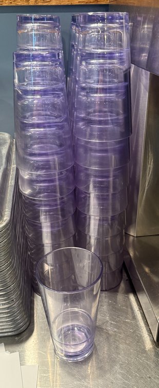 Lot of 36, Choice NSF 14oz HD Plastic Tumblers, No. 176BWSHBLL14