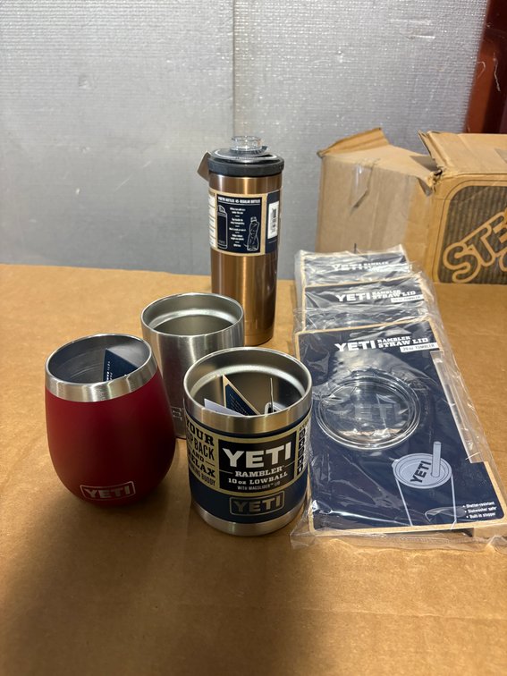 Group of YETI Tumblers & Lids, Likely Some Dings and Dents
