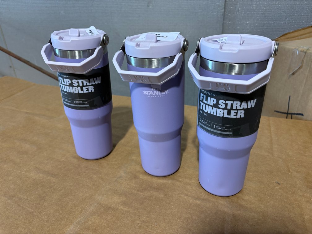 (3) Stanley Flip Straw Tumblers - No Straw Included