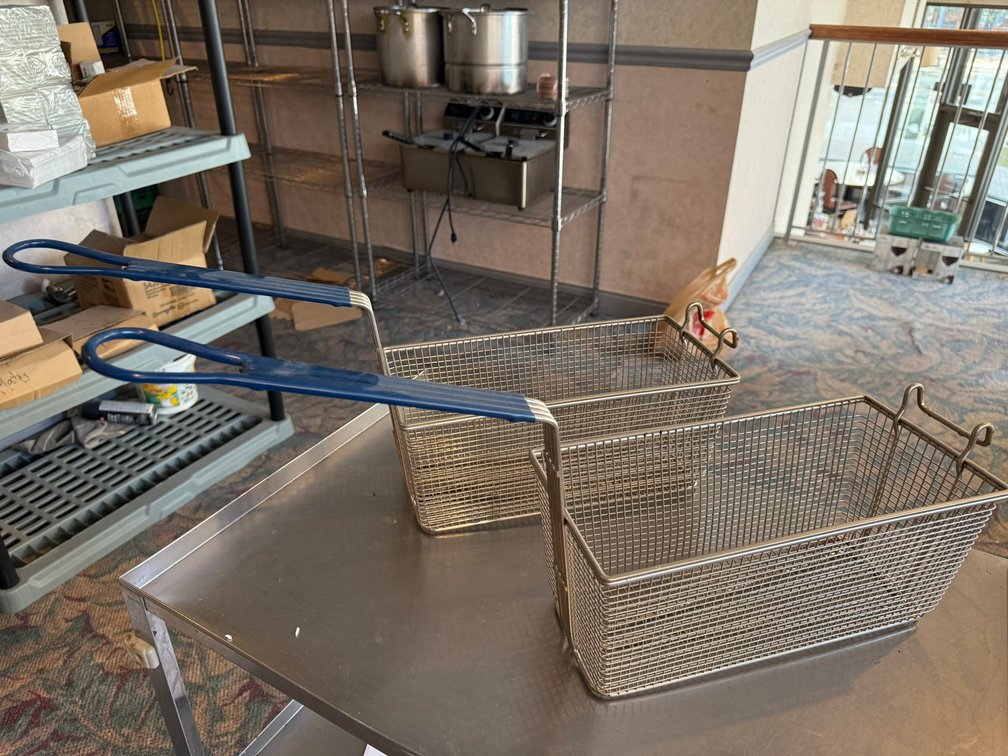(2) Deep Frying Baskets - Blue 