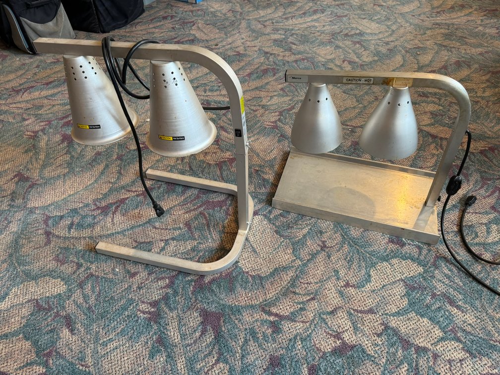 (2) Double Head Countertop Food Heat Lamps