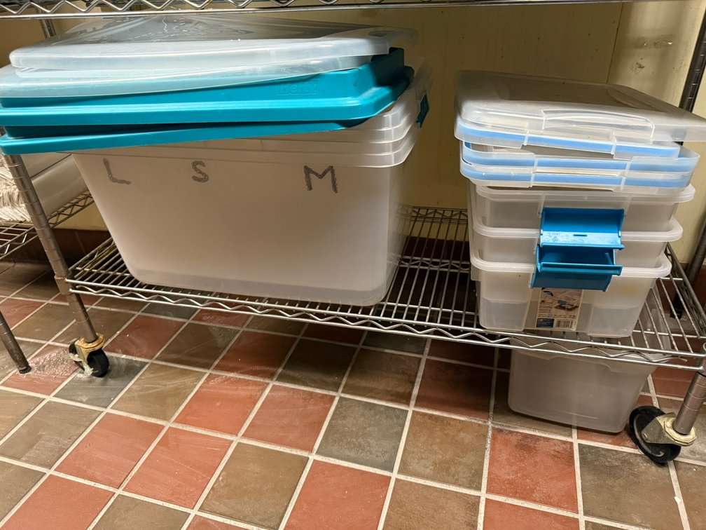 Assorted Plastic Storage Totes