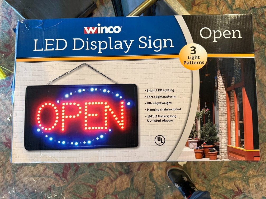 Winco LED Display "OPEN" Sign