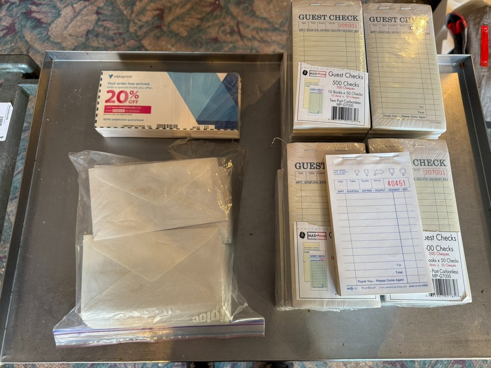 Large Group of Carbon Copy Guest Checks & Envelopes