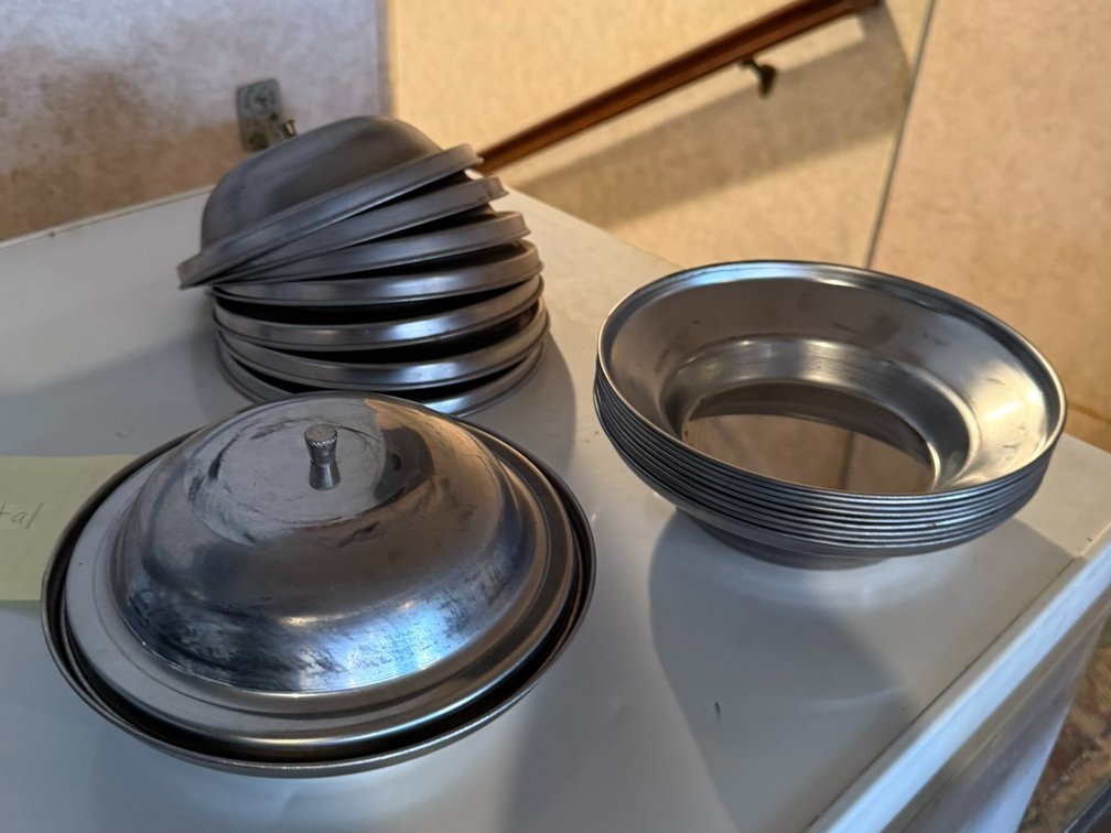 (9) Stainless Steel Food Domes w/ Dish