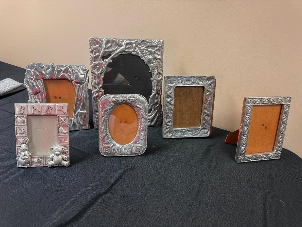 Group of Pewter Picture Frames