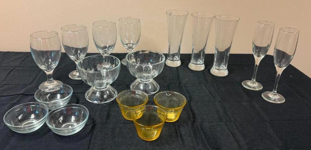 Large Collection of Glassware, Drink Glasses, Wine Glasses and More