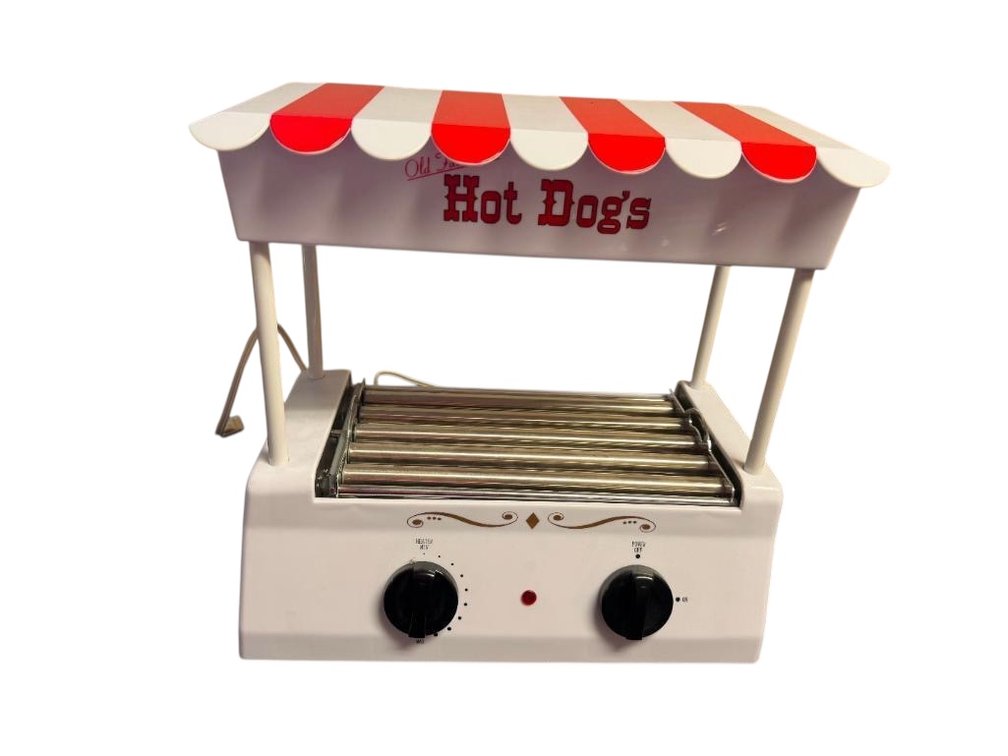 Helman Hotdog Roller Grill w/ Bun Storage Warmer Top
