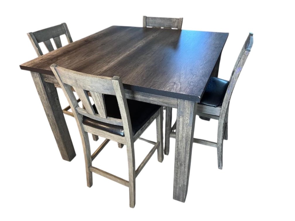 Modern Dining High Top Table w/ High Top Stools, Approx. 48in Wide, 36in H