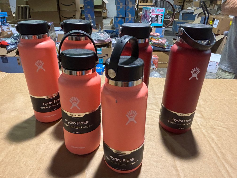 Lot of Six, Hydro Flask Insulated Bottles, Most w/ Dents, 2 Colors